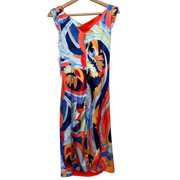NWT Anthropologie x Nicole Miller Abstract Print Veronica Rouched Column Dress 8 - Picture 3 of 10